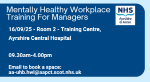 Free Mentally Healthy Workplace Training for Managers – September 2025